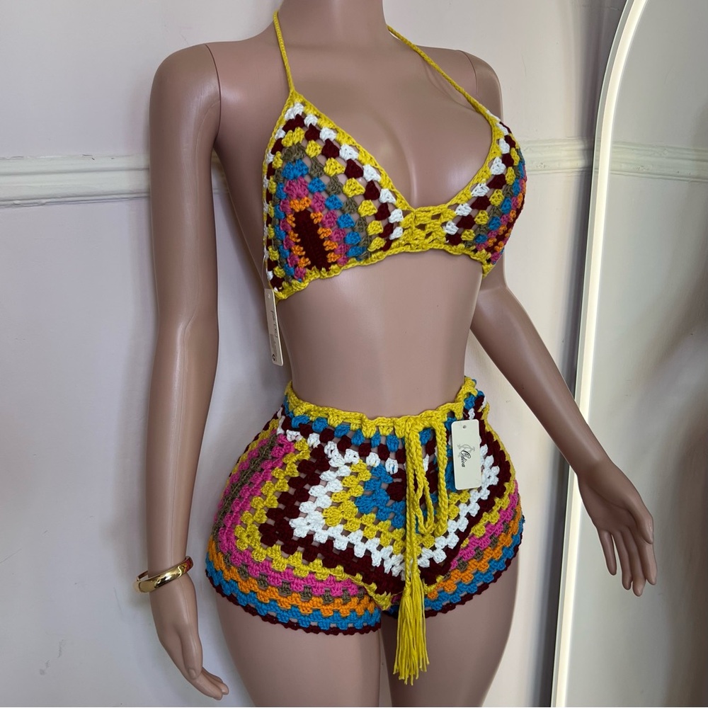 Colorful Crochet Bikini Set